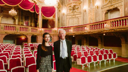 Christina Duncan and Professor Michael Frischenschlager at Schönbrunn Palace, Vienna, Austria
