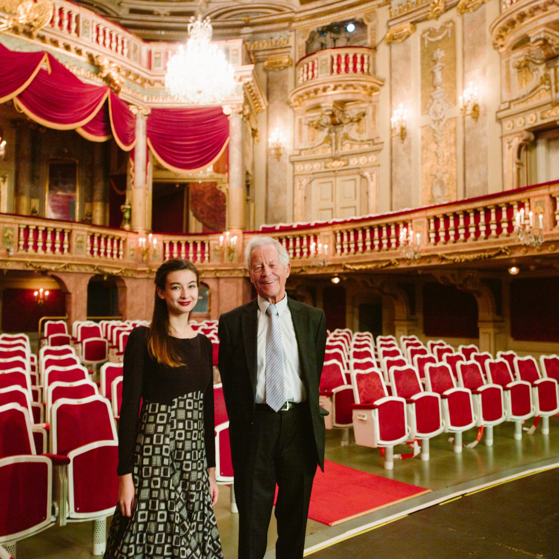 Christina Duncan and Professor Michael Frischenschlager at Sch&ouml;nbrunn Palace, Vienna, Austria